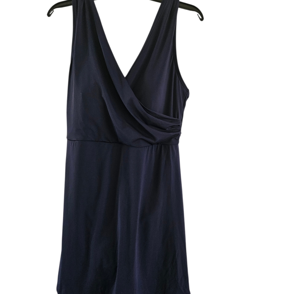 Lands' End Swimsuit Size 16 Blue Tummy Control Faux Surplice Wrap - Picture 8 of 12